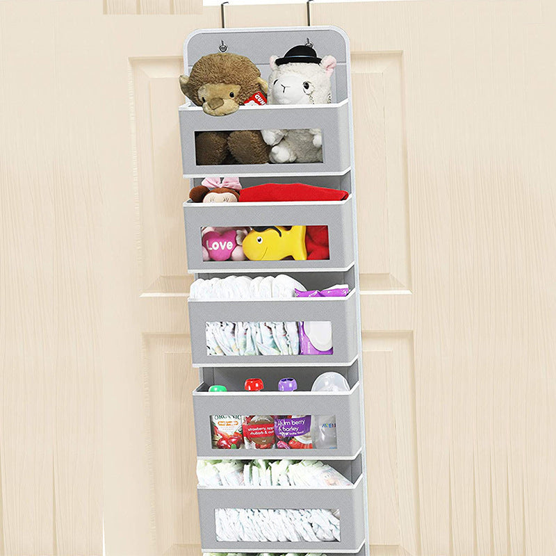 5 - Shelf Hanging Storage: Anti - Tilt, 5 large pockets. Good for bedroom, bathroom, living room (behind - door use).